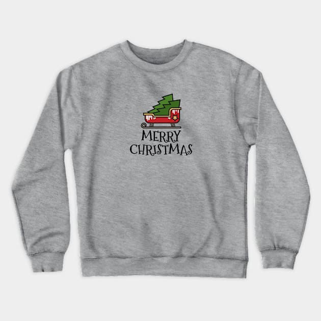 Santa Sleigh Merry Christmas Crewneck Sweatshirt by notami